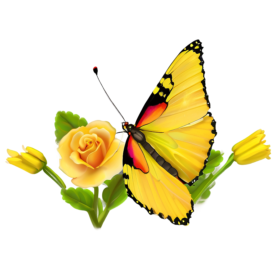 Yellow Butterfly In Garden Png 28 PNG image