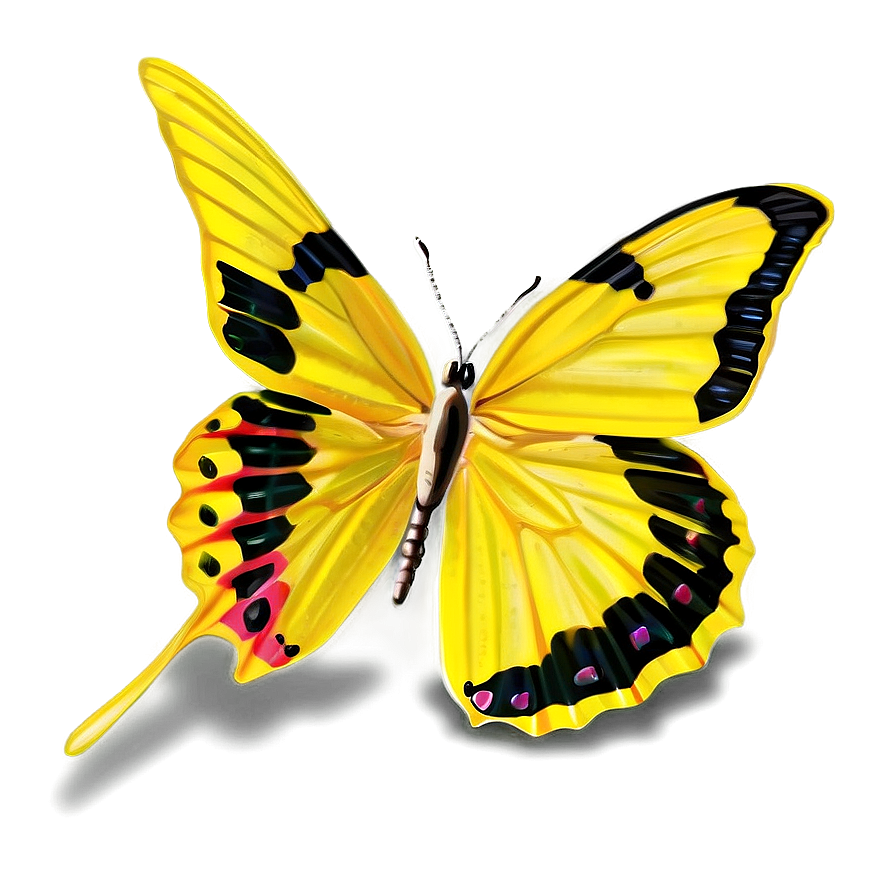 Yellow Butterfly On Flower Png Fob99 PNG image