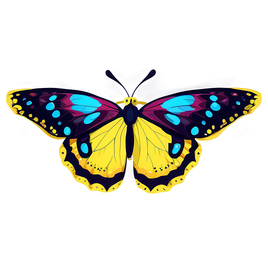 Yellow Butterfly Outline Png Ohd PNG image