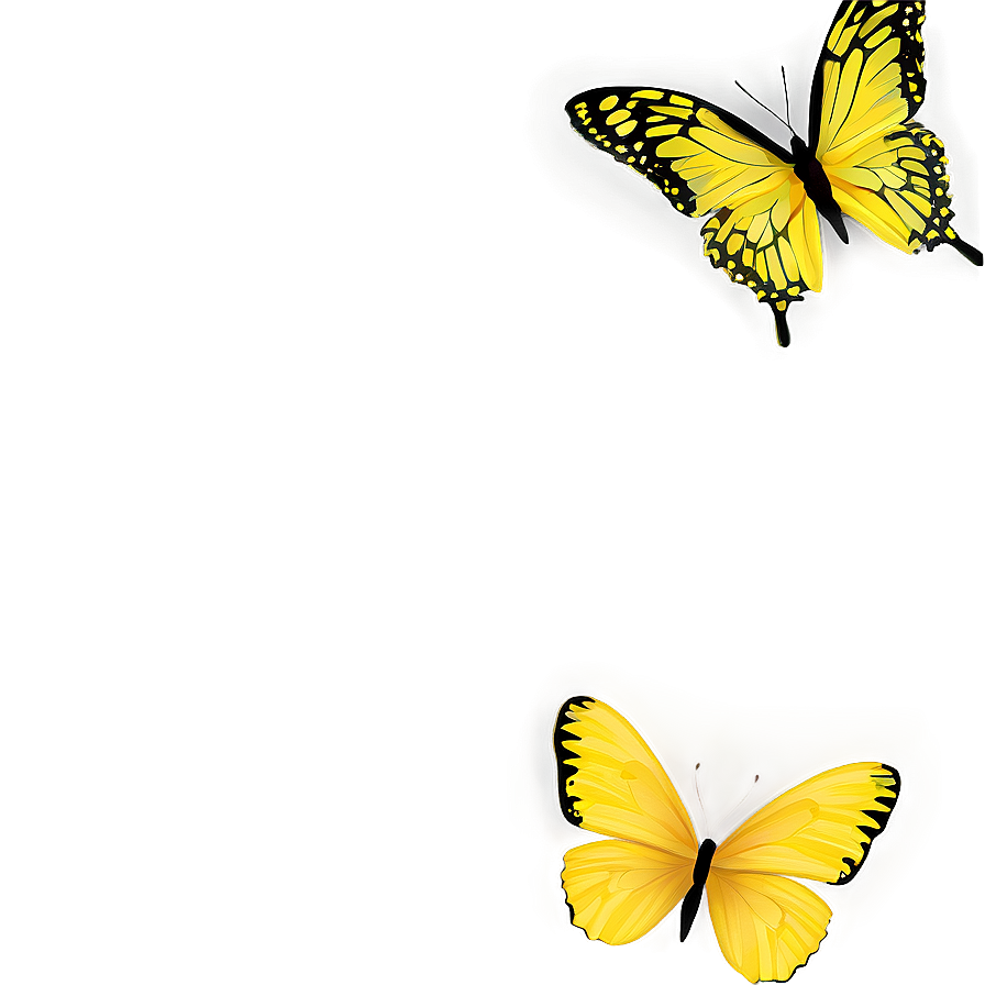 Yellow Butterfly Pattern Png Ndn25 PNG image