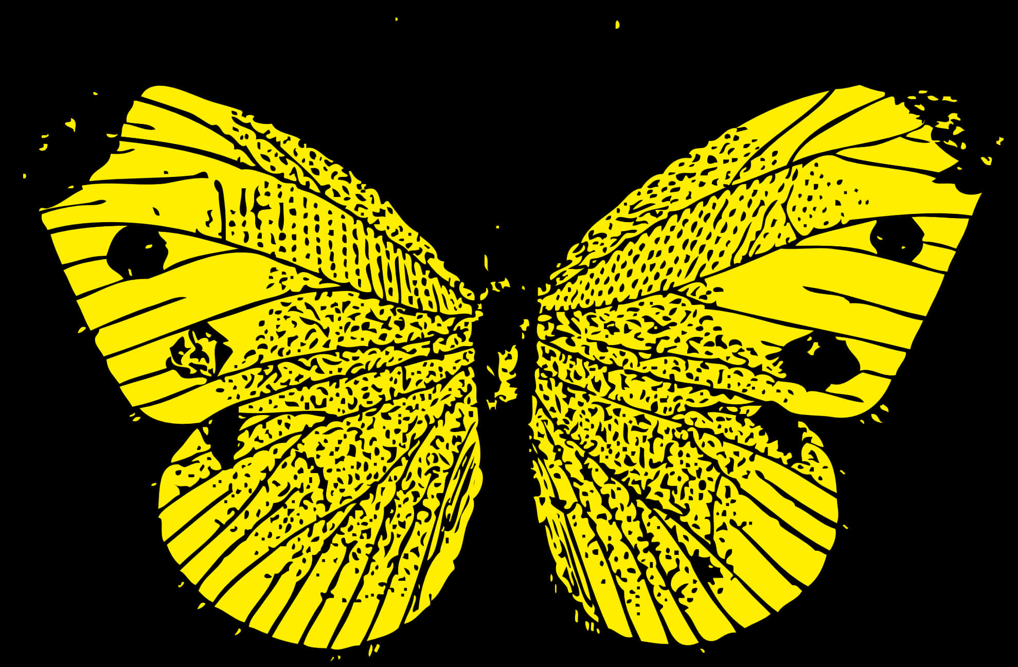 Yellow Butterfly Silhouette Graphic PNG image