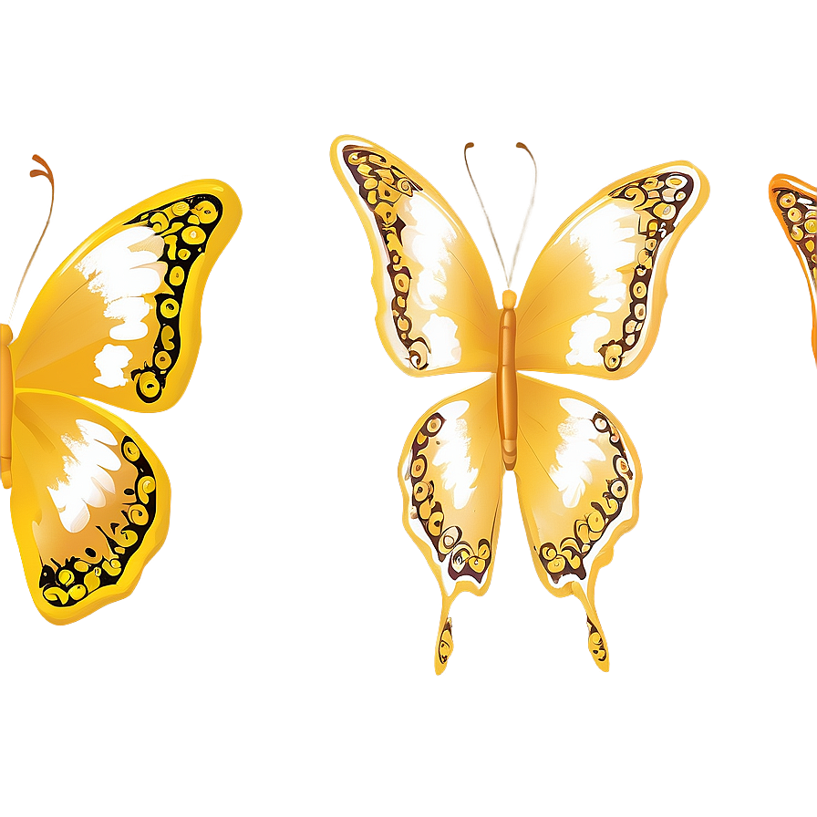 Yellow Butterfly Sketch Png 06292024 PNG image