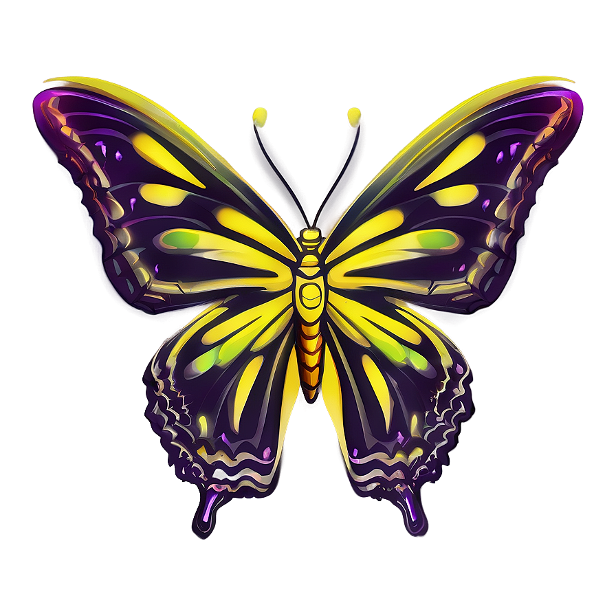 Yellow Butterfly Sketch Png 06292024 PNG image