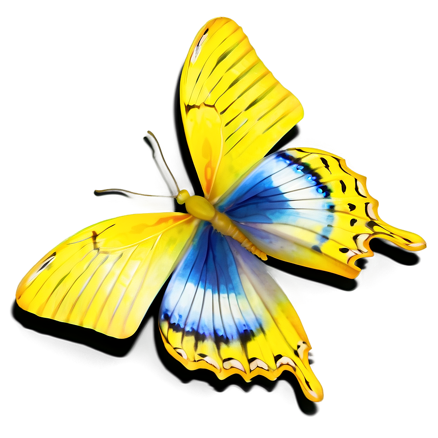 Yellow Butterfly With Shadow Png Wkg57 PNG image