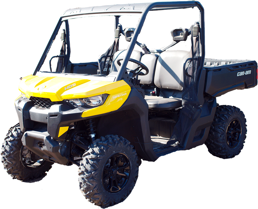 Yellow Can Am Defender A T V PNG image