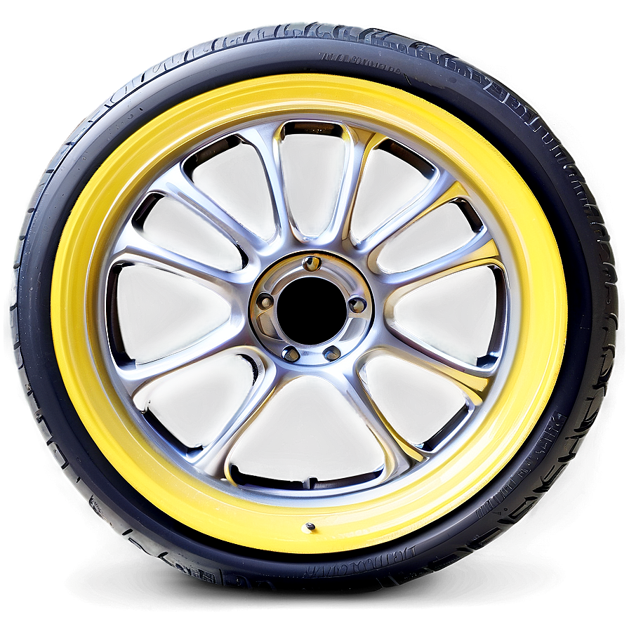 Yellow Car Wheel Png 06122024 PNG image