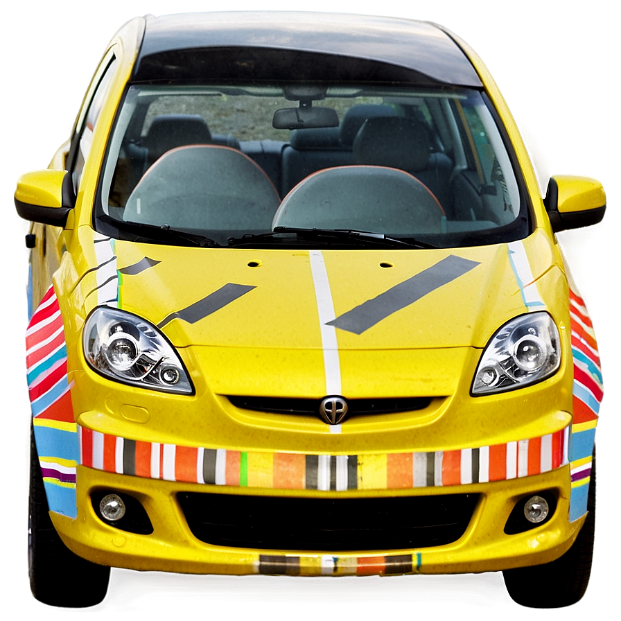 Yellow Car With Stripes Png Hpx35 PNG image