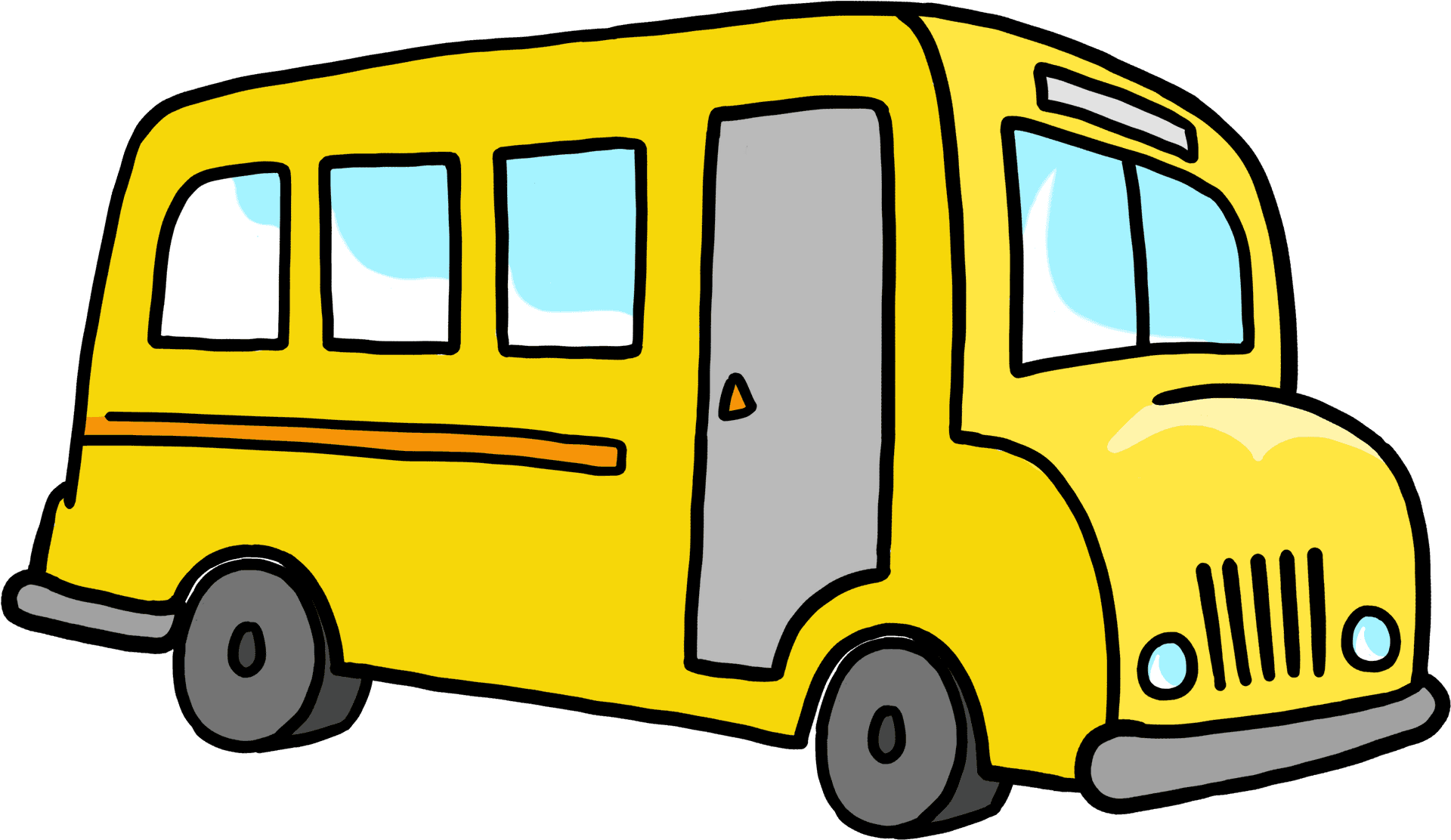 Yellow Cartoon Bus PNG image