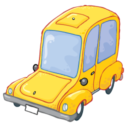 Yellow Cartoon Car Illustration PNG image