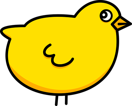 Yellow Cartoon Chick Graphic PNG image