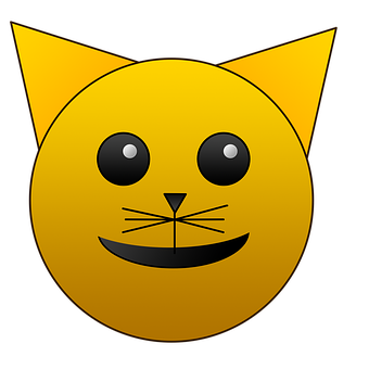 Yellow Cat Emoji Graphic PNG image