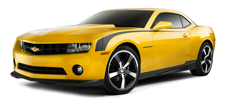 Yellow Chevrolet Camaro Sports Car PNG image