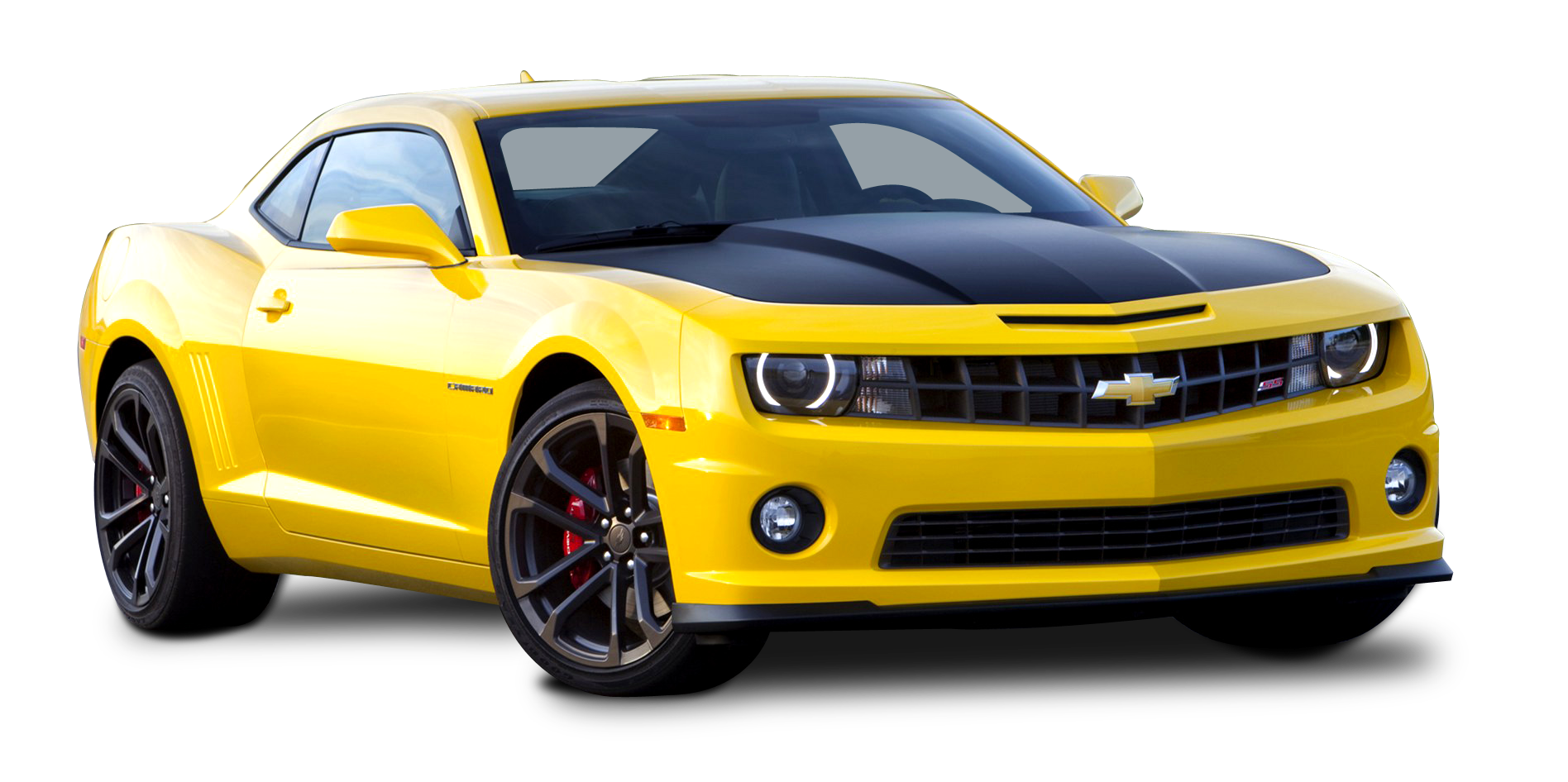 Yellow Chevrolet Camaro Transparent Background PNG image