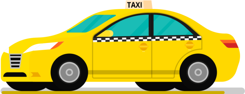 Yellow City Taxi Illustration PNG image