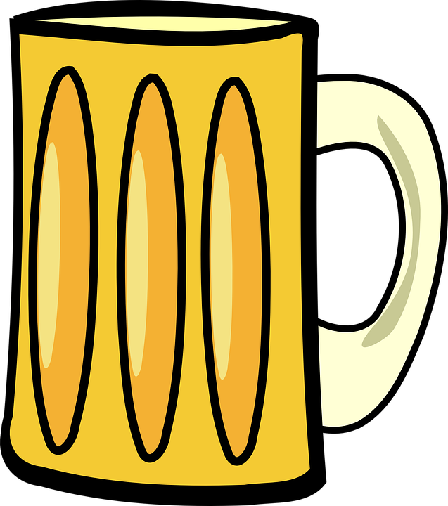 Yellow Coffee Mug Cartoon PNG image