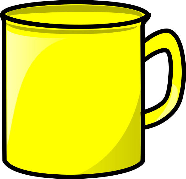 Yellow Coffee Mug Cartoon Illustration PNG image