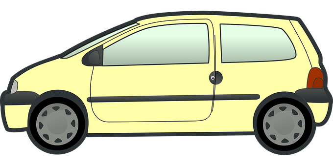 Yellow_ Compact_ Car_ Illustration PNG image