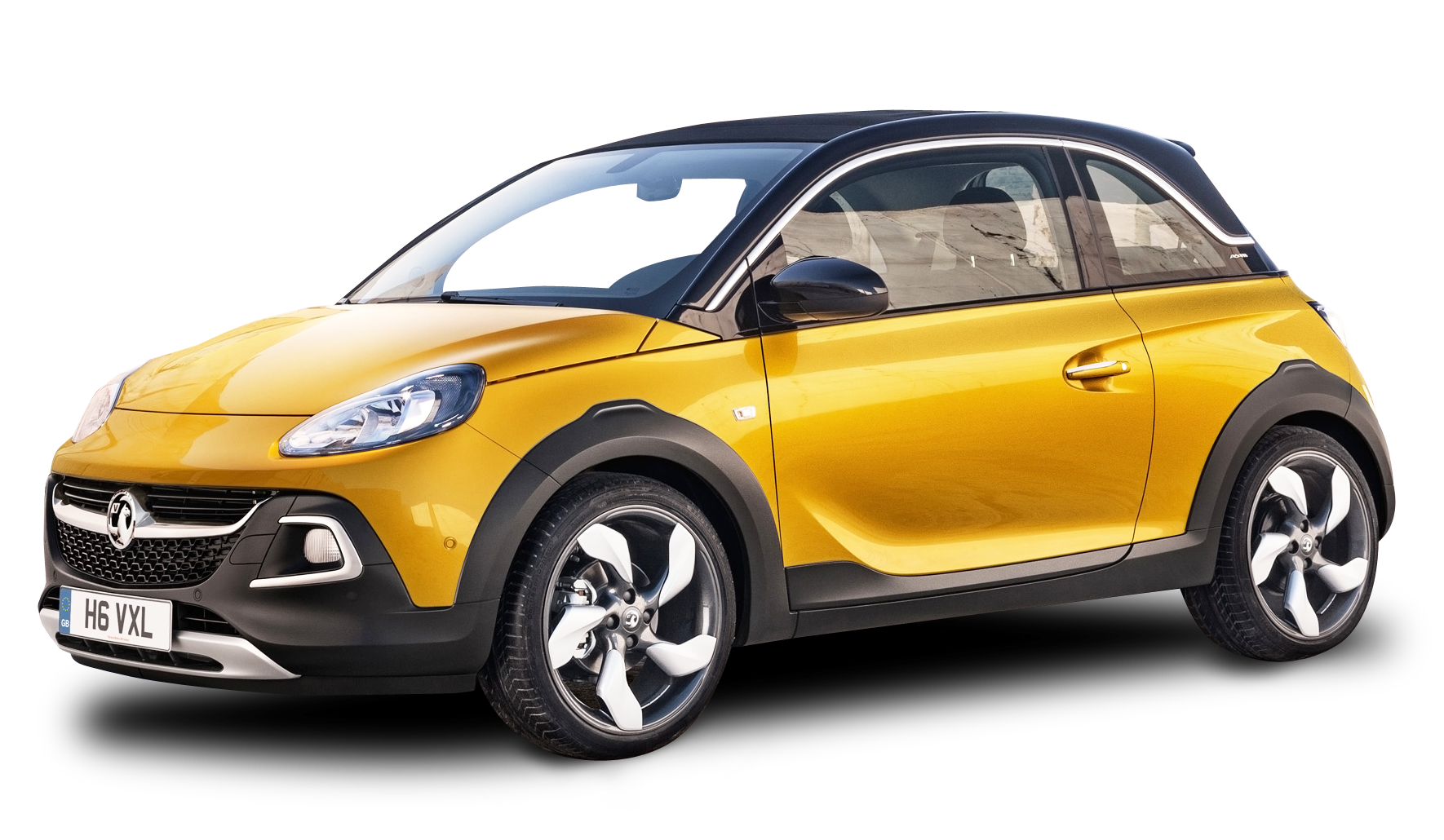 Yellow Compact Car Isolated PNG image