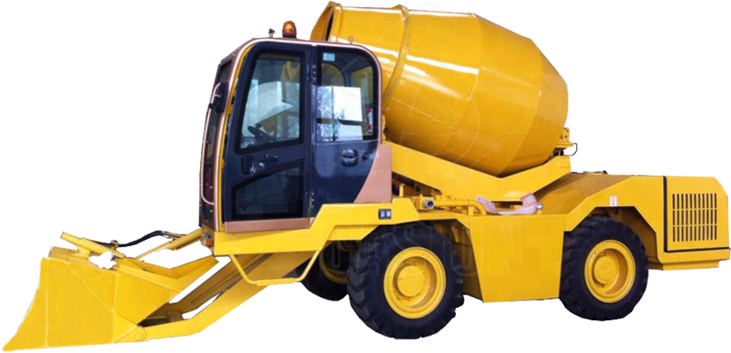 Yellow Concrete Mixer Truck PNG image