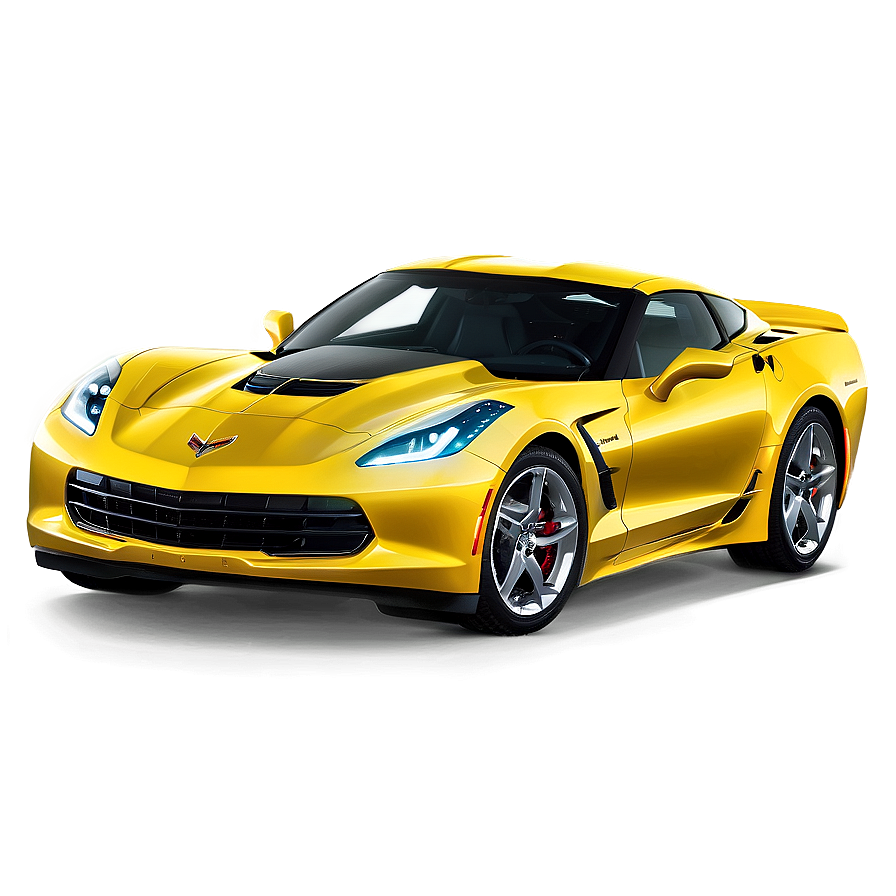 Yellow Corvette Png 06252024 PNG image