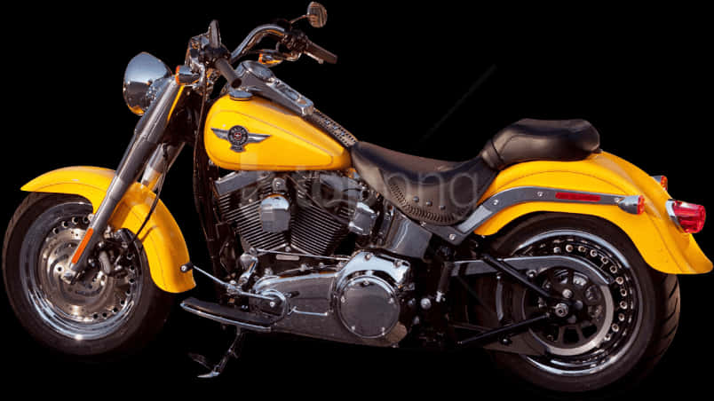 Yellow Cruiser Motorcycle H D PNG image