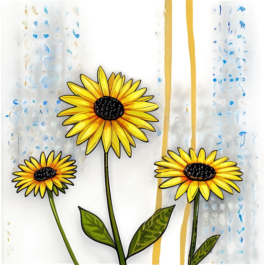 Yellow Daisy Abstract Art Png Cpp PNG image