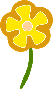 Yellow Daisy Cartoon Illustration PNG image