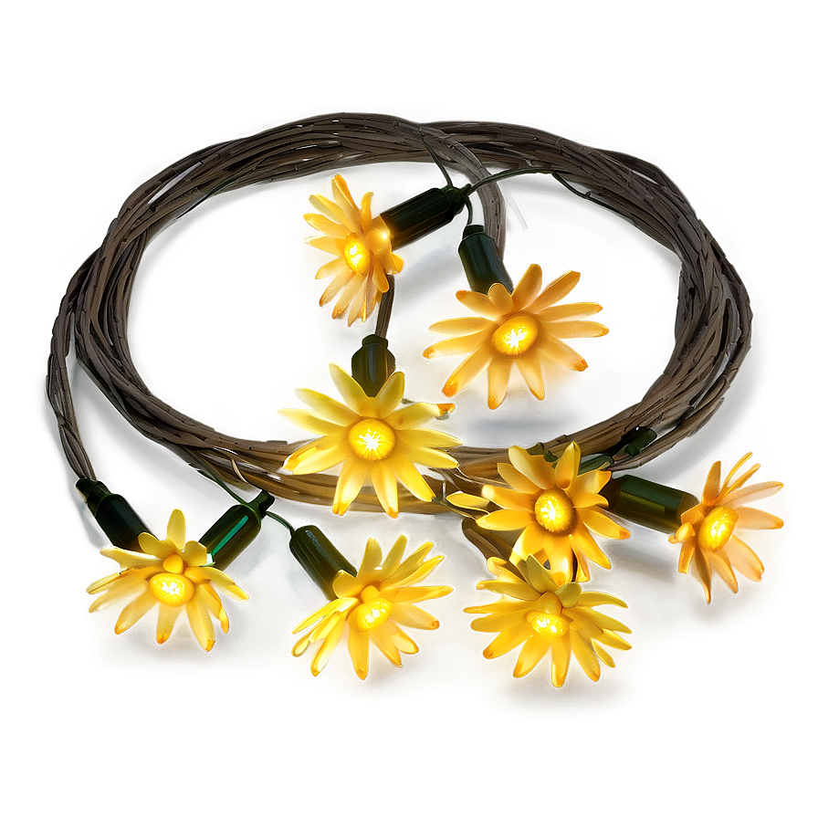 Yellow Daisy Festive Lights Png Npx PNG image