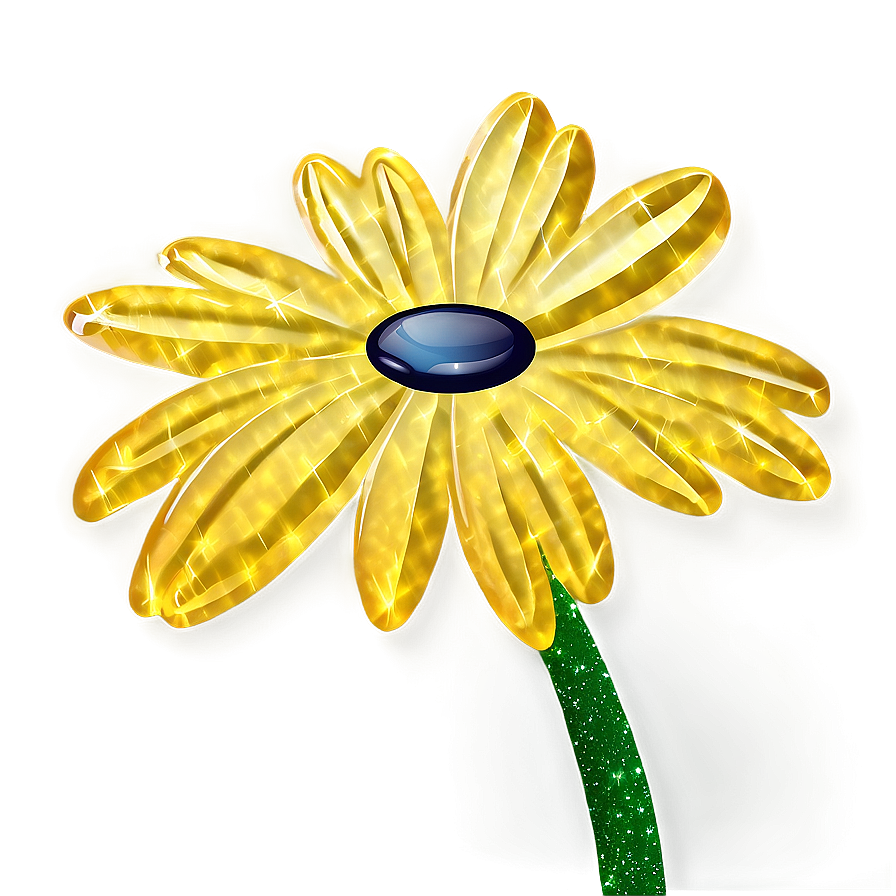 Yellow Daisy Glitter Effect Png 06292024 PNG image