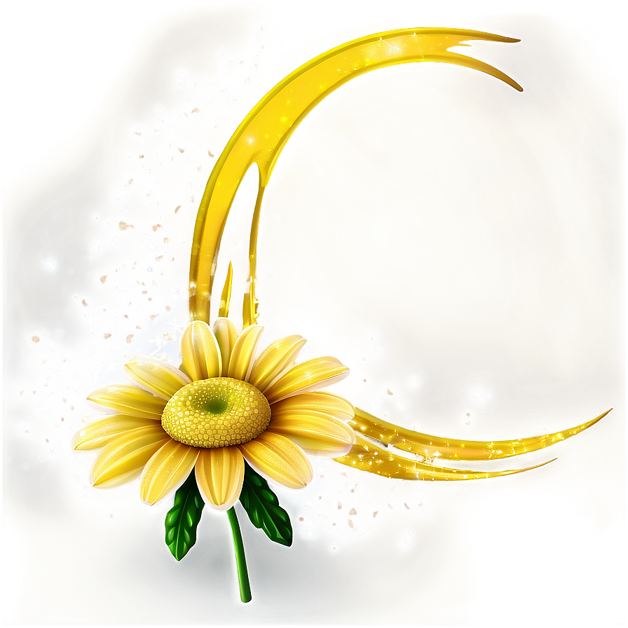 Yellow Daisy Glitter Effect Png 06292024 PNG image