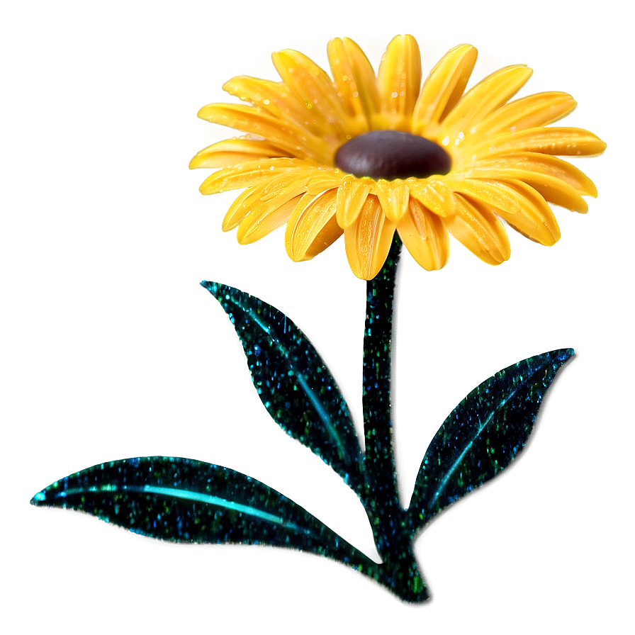 Yellow Daisy Glitter Effect Png 06292024 PNG image