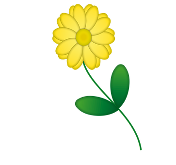 Yellow Daisy Illustration PNG image