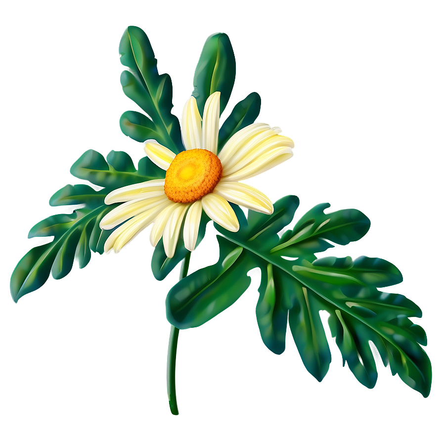 Yellow Daisy With Leaves Png Nbp PNG image