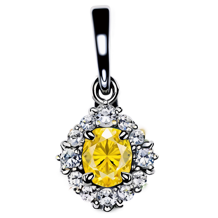 Yellow Diamond Halo Design Png 60 PNG image