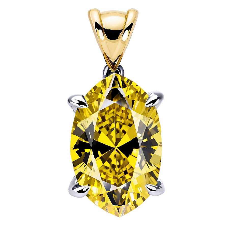 Yellow Diamond In Prong Setting Png Cpu PNG image