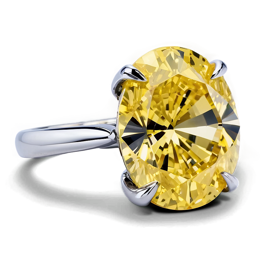 Yellow Diamond In Prong Setting Png Hlp PNG image