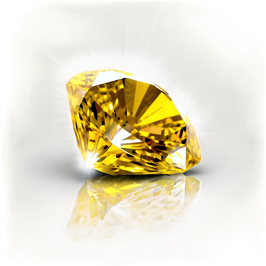 Yellow Diamond With Light Reflection Png Owi52 PNG image