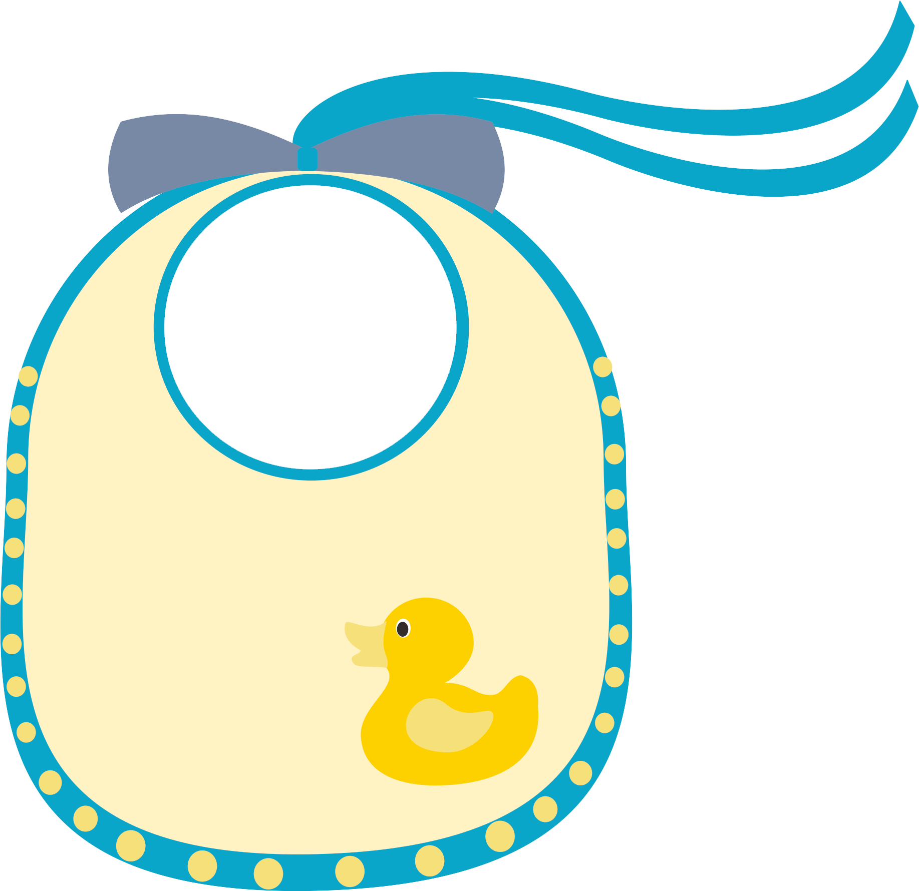 Yellow Duck Bib Vector Illustration PNG image