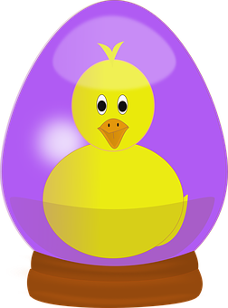 Yellow Duckling In Purple Egg PNG image