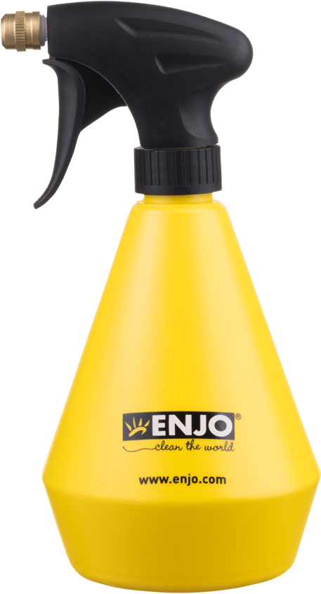 Yellow E N J O Spray Bottle PNG image