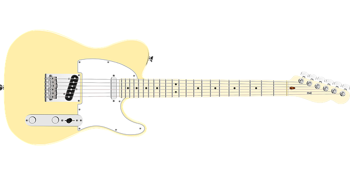 Yellow Electric Guitar PNG image