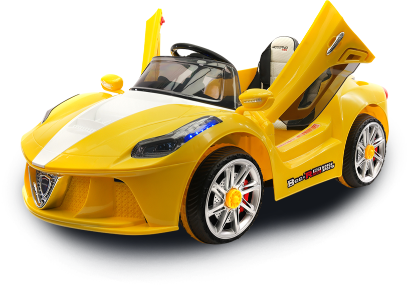 Yellow Electric Toy Sports Car PNG image