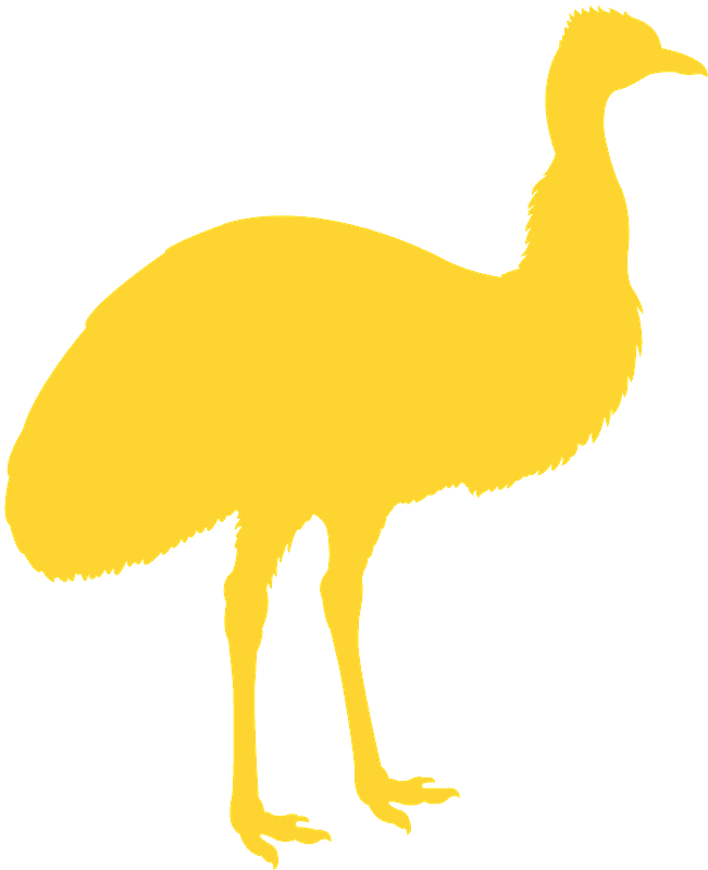 Yellow Emu Silhouette PNG image