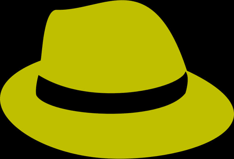 Yellow Fedora Graphic PNG image