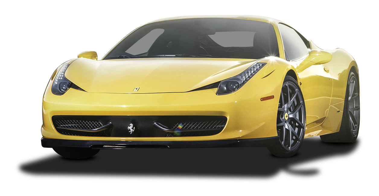 Yellow Ferrari Sports Car PNG image