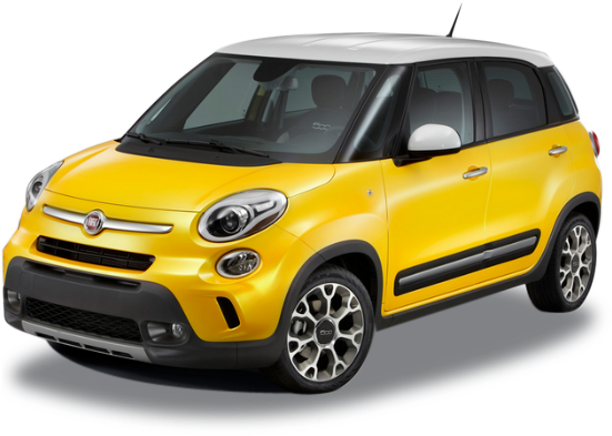 Yellow Fiat500 L Crossover PNG image