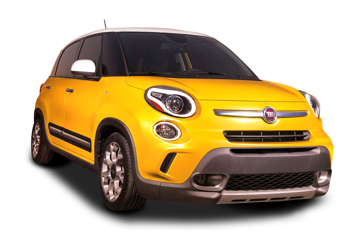 Yellow Fiat500 X Crossover S U V PNG image