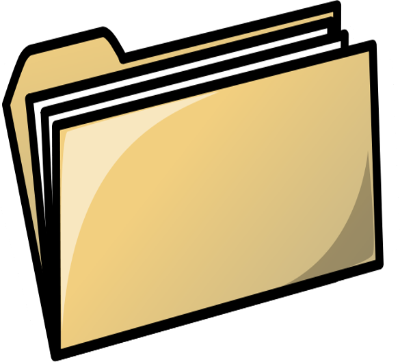 Yellow File Folder Cartoon PNG image