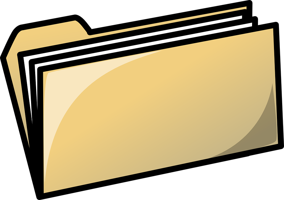 Yellow File Folder Cartoon PNG image