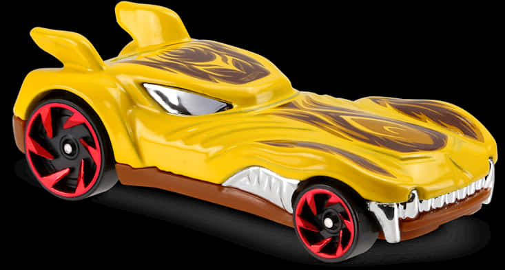 Yellow Flame Hot Wheels Car PNG image